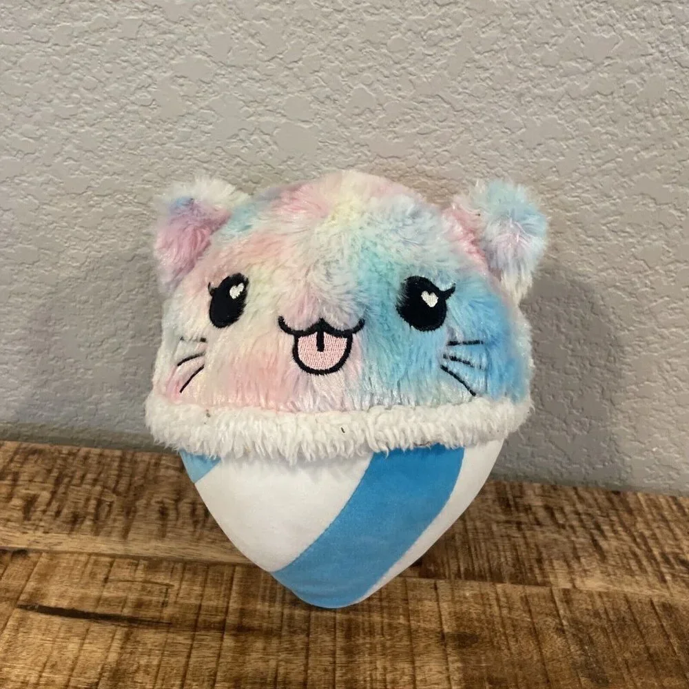 Cute And Cuddly Marshmallow Snow Cone Kitty Plush Stuffed Animal Toy 9.5